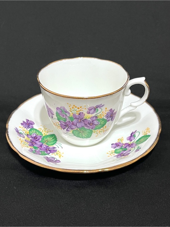 Jason Other - Jason England Bone China Violets Teacup & Saucer Set Vintage